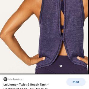 Lululemon- Twist and Reach Tank, size 8